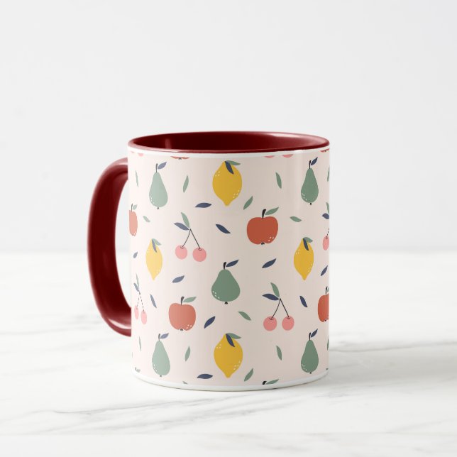 Niedliches Fruchtmuster Tasse (Vorderseite Links)