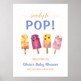Niedliches Fruchtseis Creme Popcicle Baby Dusche W Poster