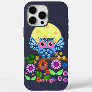 Niedliches Frühjahr - Eule und individuelle Name iPhone 16 Pro Max Hülle