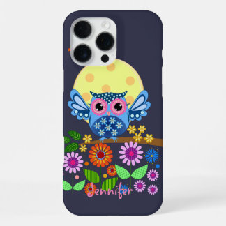 Niedliches Frühjahr - Eule und individuelle Name iPhone 16 Pro Max Hülle