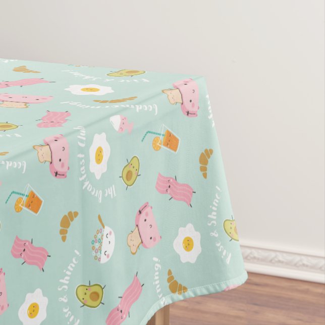 Niedliches Frühstück mit Toastspeck und Eier auf P Tischdecke (Beispiel)