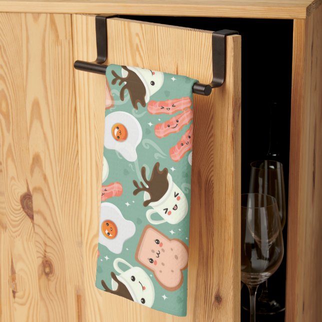 Niedliches Frühstücksmuster Geschirrtuch (Drittel gefaltet)