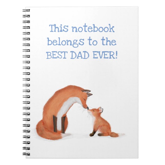 Niedliches Fuchs- und Cam-Notebook "Best Vater Eve Notizblock (Vorderseite)