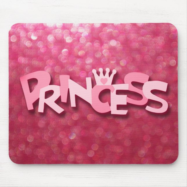 Niedliches Funkelnd Rosa Prinzessin Bokeh Mousepad (Vorne)