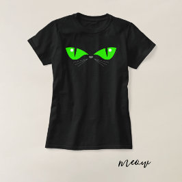 Niedliches Funny Cat Green Eyes Cat Lover Geschenk T-Shirt