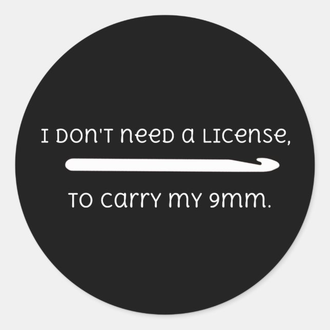 Niedliches Funny Crochet 9 mm Hook Sprichwort Runder Aufkleber (Vorderseite)