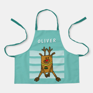 Niedliches Funny Dee Zeichne Grünen Weihnachtsname Schürze