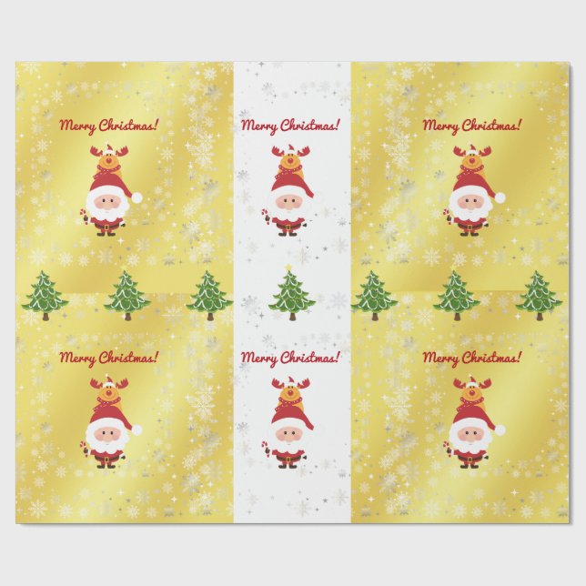 Niedliches Funny Elegante Rudolph Geschenkpapier (Flach)