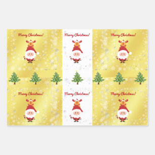 Niedliches Funny Elegante Rudolph Geschenkpapier Set