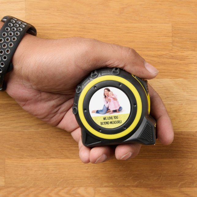 Niedliches Funny Family Foto für Vater Gold Maßband (Zuhause)