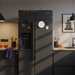 Niedliches Funny Ghost Farbenfrohe Wasserfarbe Küh Magnet