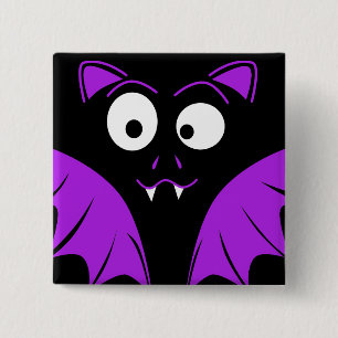 Niedliches Funny Halloween Bat Button