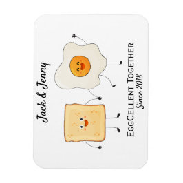 Niedliches Funny Happy Toast Eggcelent Magnet