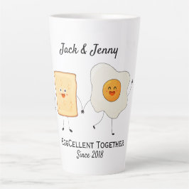 Niedliches Funny Happy Toast Eggcelent Milchtasse