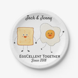 Niedliches Funny Happy Toast Eggcelent Pappteller