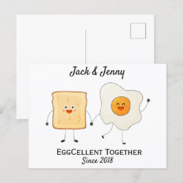 Niedliches Funny Happy Toast Eggcelent Postkarte