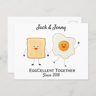 Niedliches Funny Happy Toast Eggcelent Postkarte