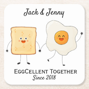 Niedliches Funny Happy Toast Eggcelent Rechteckiger Pappuntersetzer