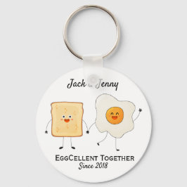 Niedliches Funny Happy Toast Eggcelent Schlüsselanhänger