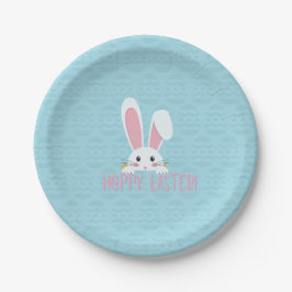 Niedliches Funny Hoppy Osterfest Bunny Blue Party Pappteller
