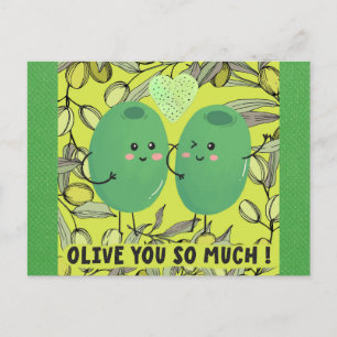 Niedliches Funny Olive Sie ich Liebe Sie Postkarte