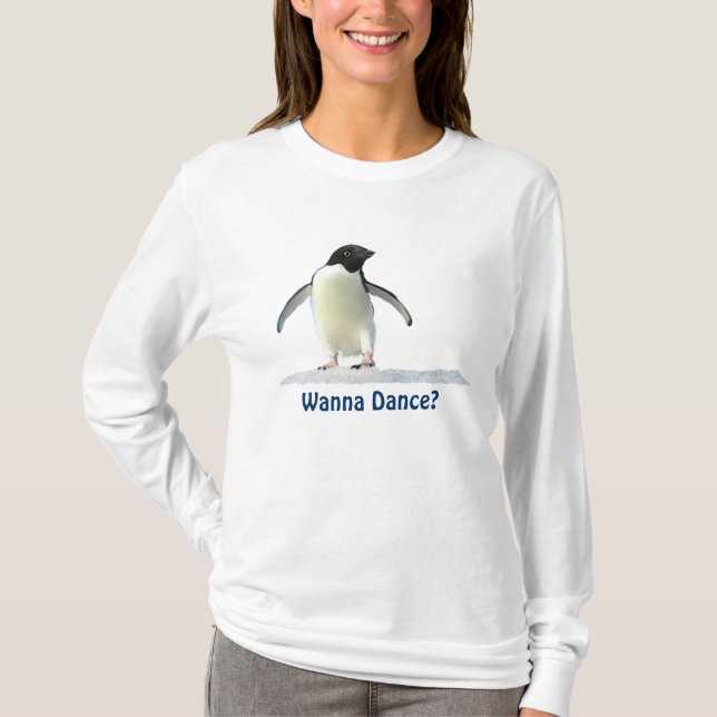 Niedliches Funny Pinguin Tanzgerät T-Shirt (Vorderseite)