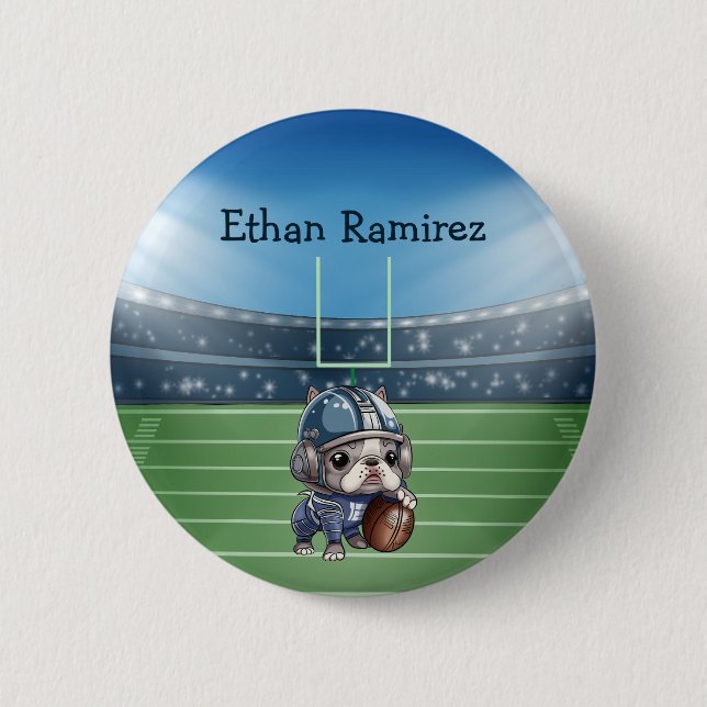 Niedliches Fußballstadion Button (Vorderseite)