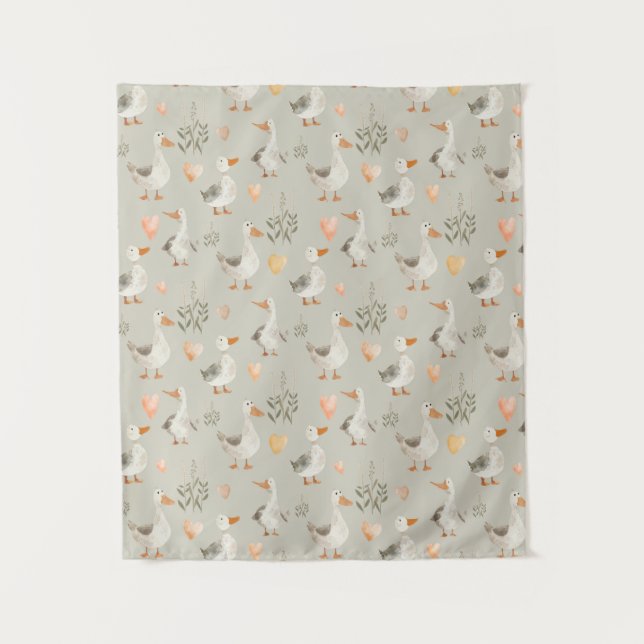 Niedliches Gänseband / Hintergrund Wandteppich (Vorderseite)