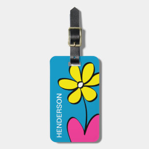 Niedliches Gänseblümchen-personalisierter Gepäckanhänger