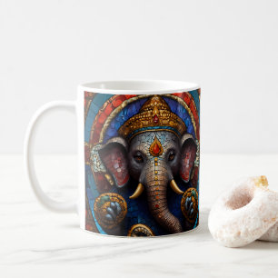 Niedliches Garnesh God Blue Mosaic-Hartglas Kaffeetasse