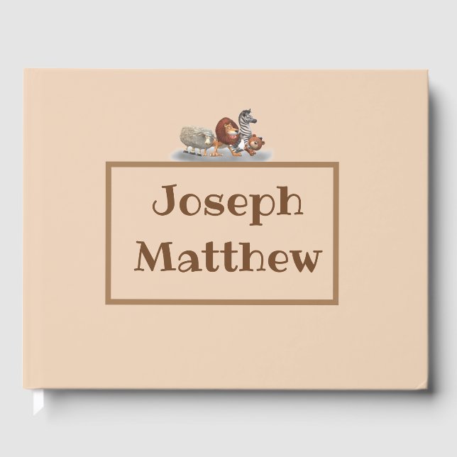 Niedliches Gästebuch mit ausgestopftem Tier (Vorderseite)