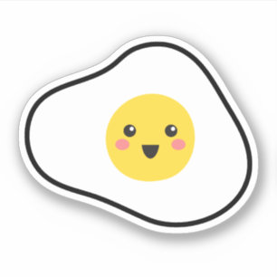 Niedliches gebratenes Ei im kawaii-Stil Aufkleber