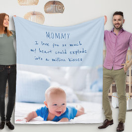 Niedliches Gedicht für Mama - Blue Baby Foto Fleecedecke