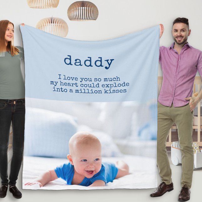 Niedliches Gedicht für Vater - Blue Baby Foto Fleecedecke (Von Creator hochgeladen)