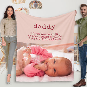 Niedliches Gedicht für Vater - Girl Baby Foto Fleecedecke