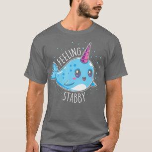 Niedliches Gefühl Stabby Narwhals Kawaii Whale Ges T-Shirt