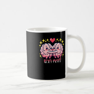 Niedliches Gehirn mit Heftaufkleber Kaffeetasse