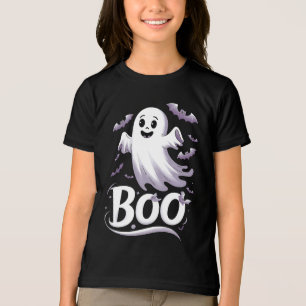 Niedliches Geist und Fledermäuse 'Boo' Halloween Tri-Blend Shirt