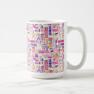 Niedliches Gekritzel-Maniküre-Muster Kaffeetasse