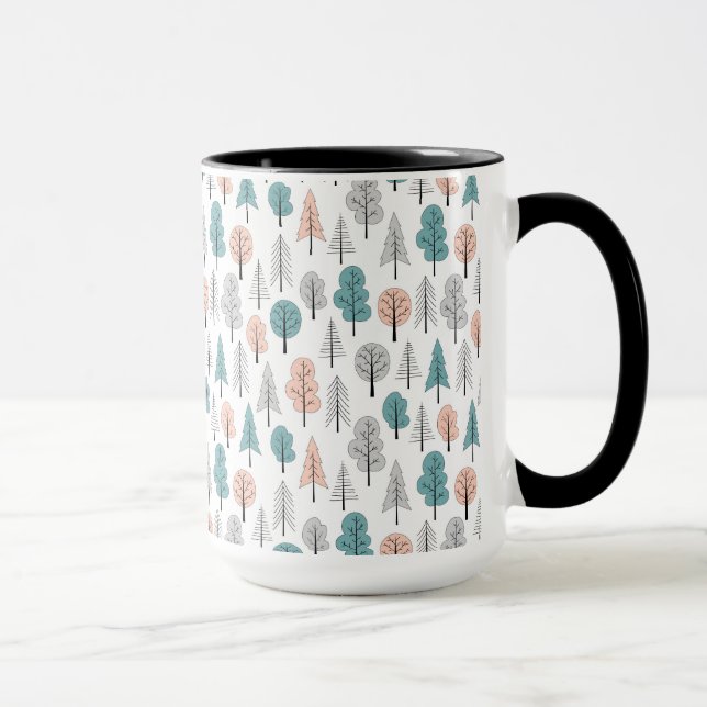 Niedliches Gekritzel-Waldmuster Tasse (Rechts)