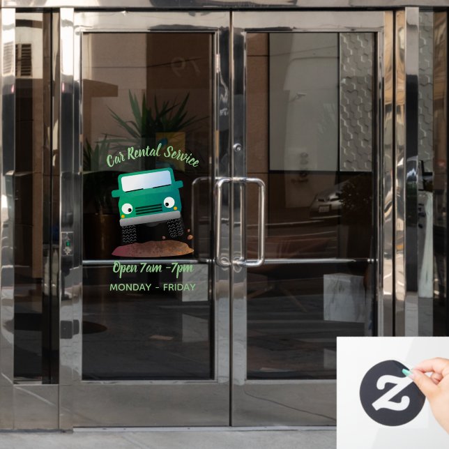 Niedliches Geländefahrzeug Cartoon Fensteraufkleber (Büro Tür)