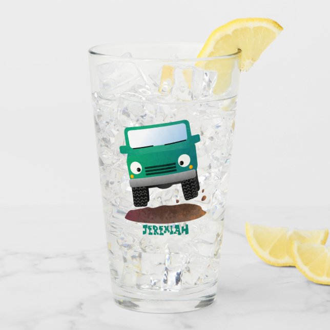 Niedliches Geländefahrzeug Cartoon Glas (Rückseite Ice)