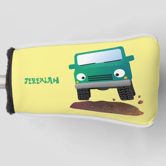 Niedliches Geländefahrzeug Cartoon Golf Headcover (Vorderseite)