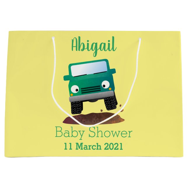 Niedliches Geländefahrzeug Cartoon Große Geschenktüte (Vorderseite)