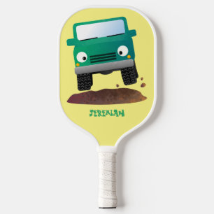 Niedliches Geländefahrzeug Cartoon Pickleball Schläger