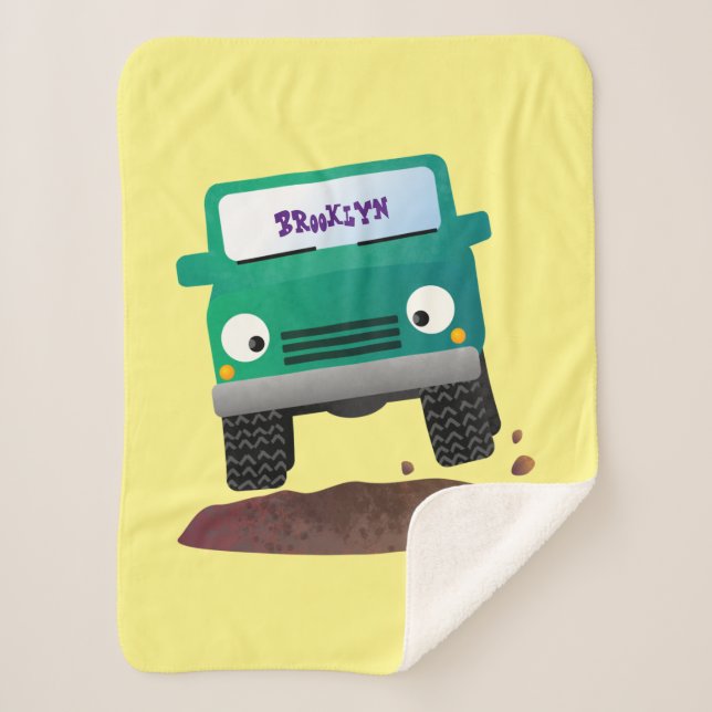 Niedliches Geländefahrzeug Cartoon Sherpadecke (Vorderseite)