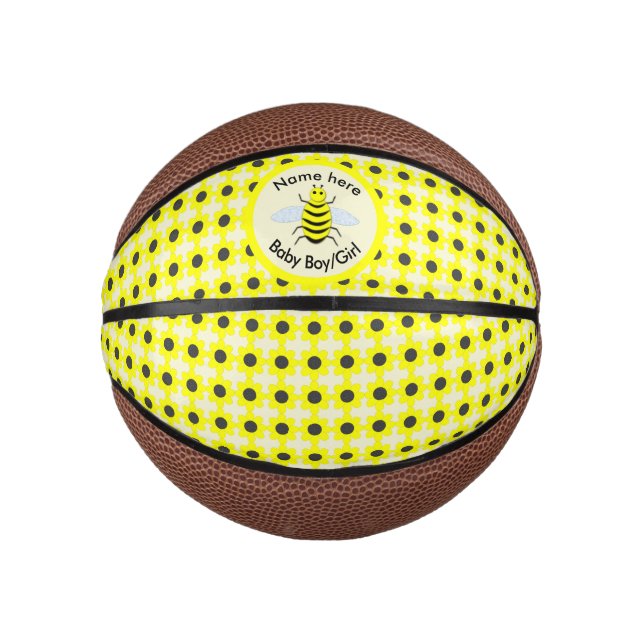 Niedliches Gelbbaby Bee Gender Reveal Neutral Cust Mini Basketball (Vorderseite)