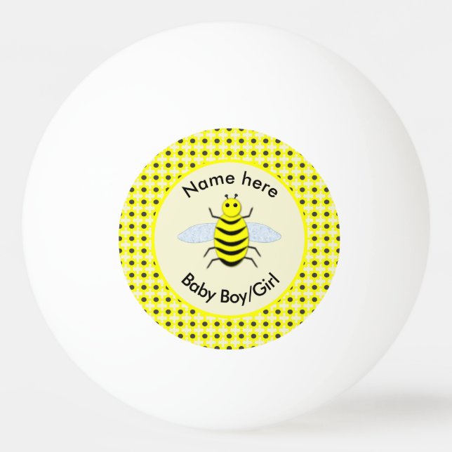 Niedliches Gelbbaby Bee Gender Reveal Neutral Cust Tischtennisball (Vorderseite)