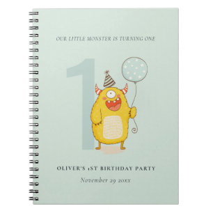 Niedliches Gelbes Aqua-Monster jeder Altersstufe G Notizblock