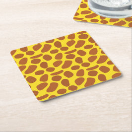 Niedliches gelbes Giraffenmuster Rechteckiger Pappuntersetzer
